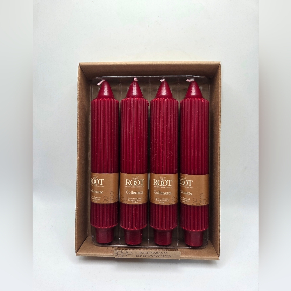 Root 7" Grecian  Collenette Garnett Enhanced Beeswax Candles